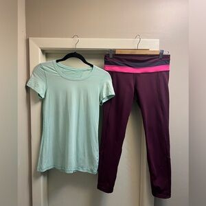lululemon athletica blue  Women's Top and cropped leggings small/6